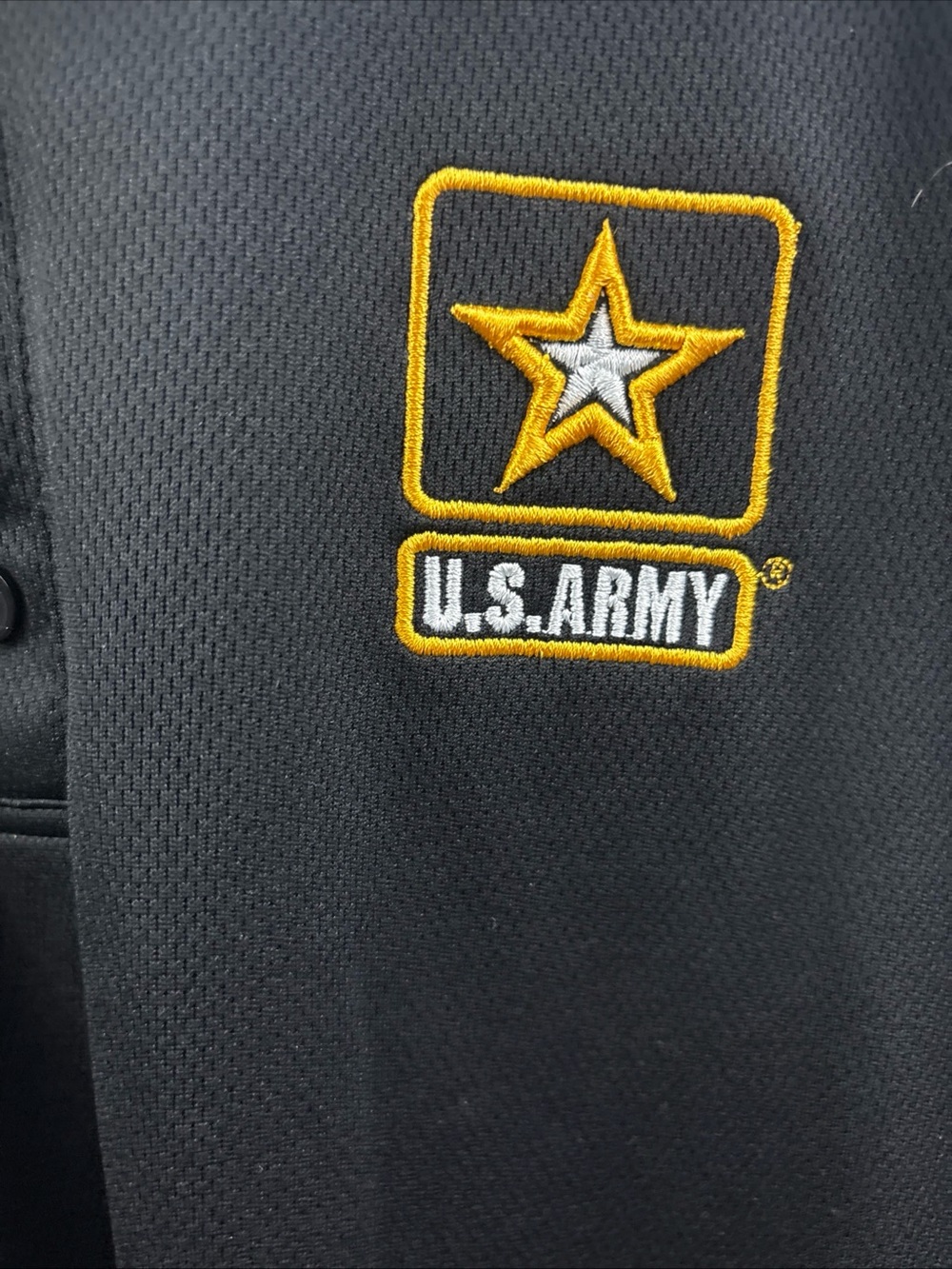U.S. Army Logo Black Yellow Colorblock Polo Shirt Mens XL Military - Picture 3 of 7